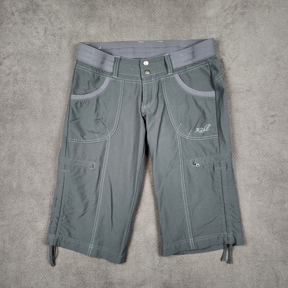 Kuhl Durango Knicker Shorts Womens 2 Gray Hiking Cargo Outdoor Capri 30x15.5